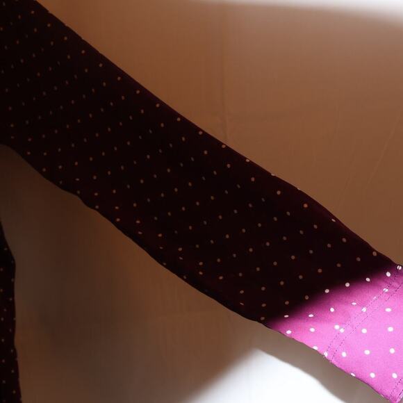 Stylus Button Up Blouse Women Size S Purple White Dot - Picture 7 of 16